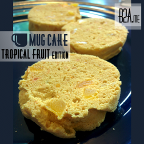 Tropical fruit - papaya, mango, and pineapple - flavored cake.